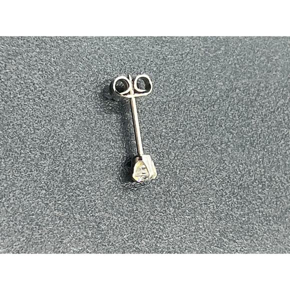 Vintage Studex 585 14k White Gold Clear Cubic Zirconia 3mm Stud Earrings - Picture 5 of 9